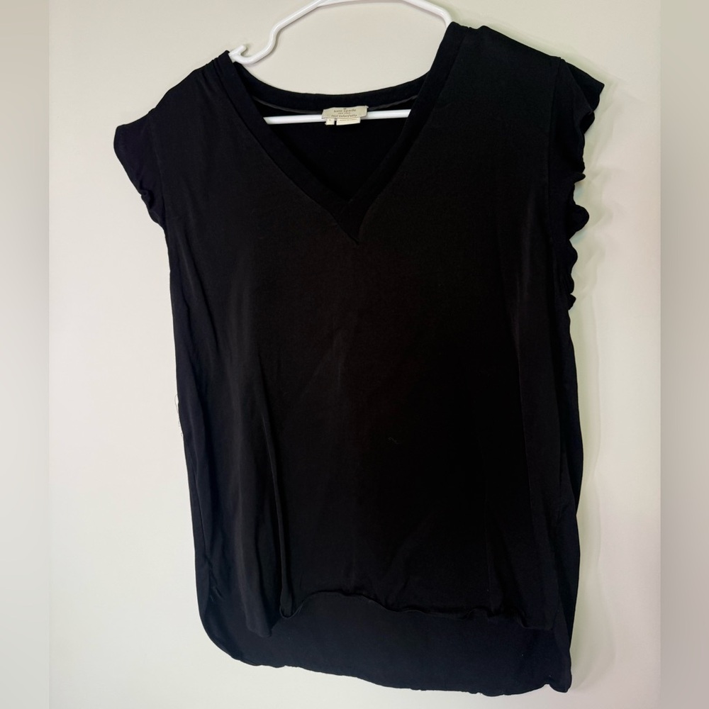 Kate Spade Classic Black V-Neck Blouse